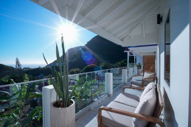 Scenery Hotel Saba terrace with mountain view